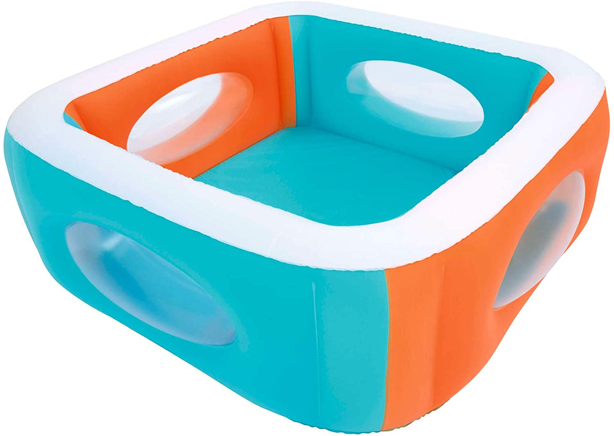 Bestway 51132 Piscine gonflable carrée avec hublots Window 168 x 168 x 56 cm