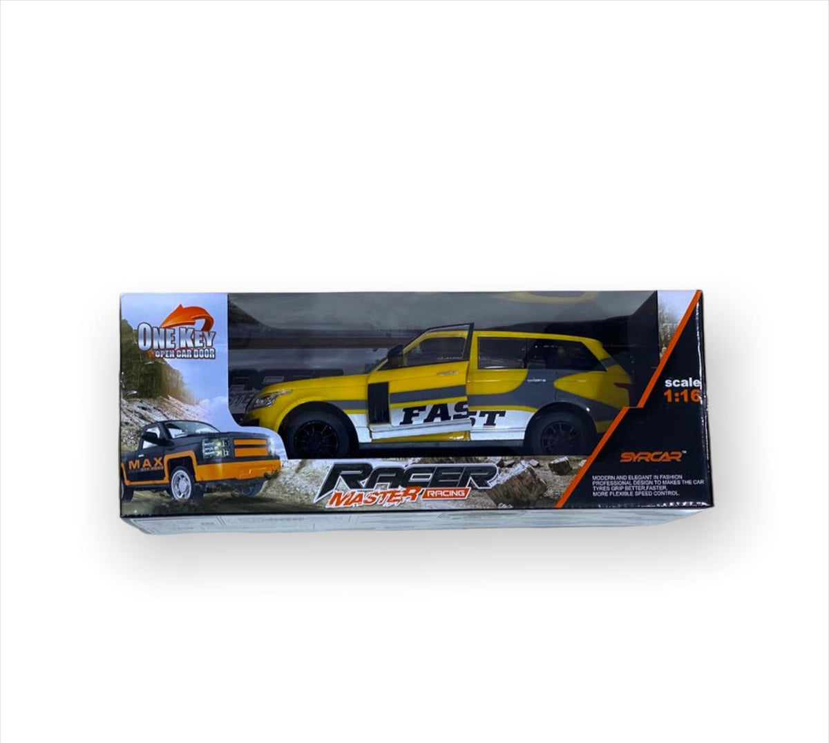 Voiture de course Master avec télécommande – jaune