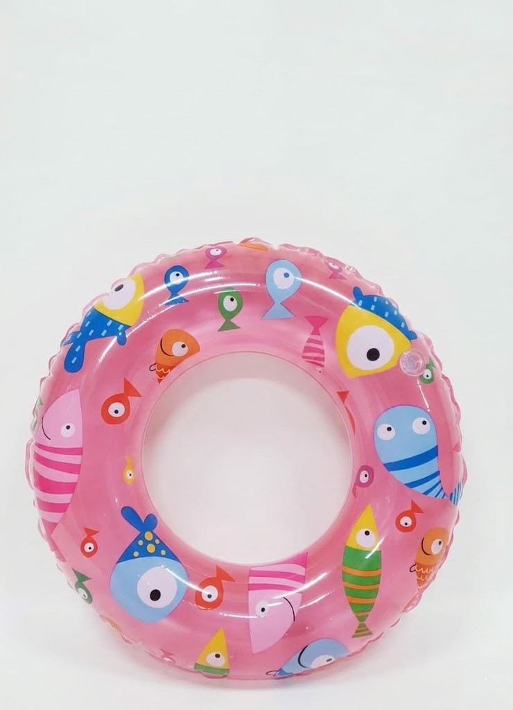 Bouée Gonflable Enfant Rose Transparent avec Poissons Colorés – Fun & Été