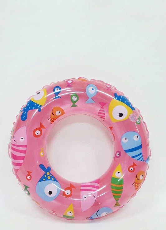 Bouée Gonflable Enfant Rose Transparent avec Poissons Colorés – Fun & Été
