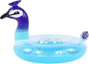 Bouée Gonflable Paon Bleu Transparent