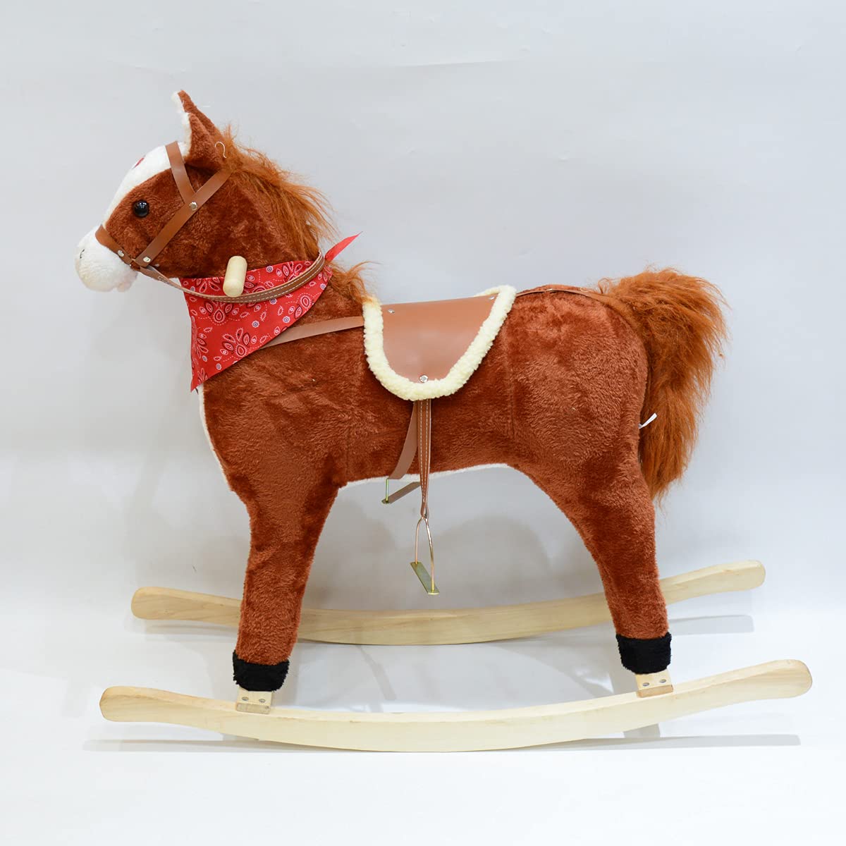 MOYEN cheval pour enfants avec musique marron