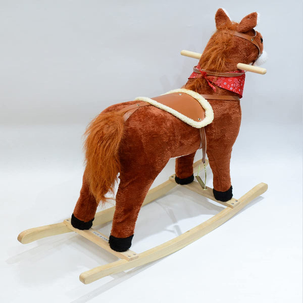 MOYEN cheval pour enfants avec musique marron