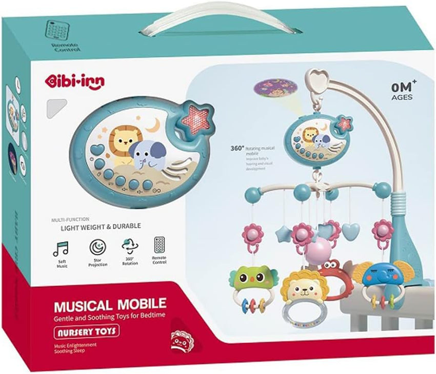 Mobile Musical Cloche de Lit Bébé - Jouets doux et apaisants pour l'heure du coucher - Couleur Rose ET Bleu