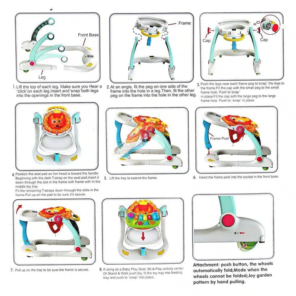 Huanger Multifunction Walker 4 en 1 – Trotteur bébé évolutif – 6 mois+