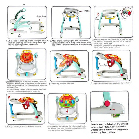 Huanger Multifunction Walker 4 en 1 – Trotteur bébé évolutif – 6 mois+