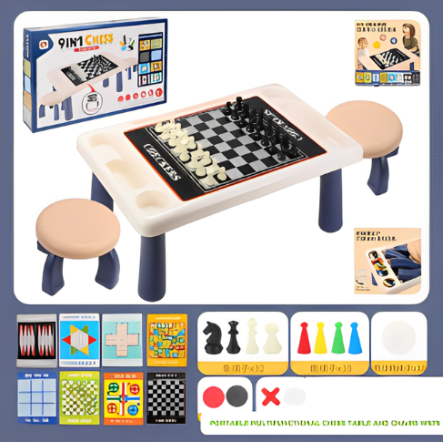 Jeu d’échecs 9-en-1 pour enfants – Coffret éducatif et ludique