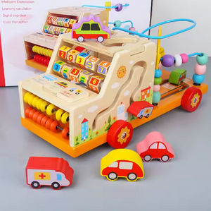 Voiture d'Apprentissage Multifonctionnelle en Bois