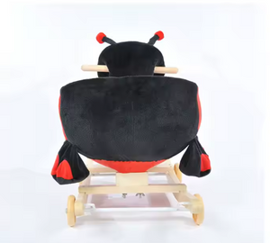 Chaise à Bascule Coccinelle en Bois Véritable – Pour Bébé et Enfants