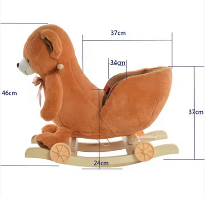 Cheval à bascule en peluche doux et personnalisé avec boîte à musique