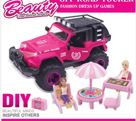 Mini poupée en plastique rose, voitures, belle fille, mode camping, ensemble de jeu, jouet