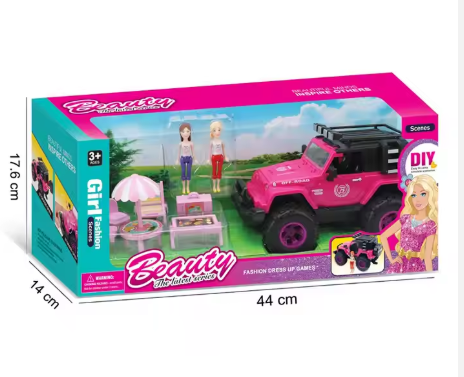 Mini poupée en plastique rose, voitures, belle fille, mode camping, ensemble de jeu, jouet