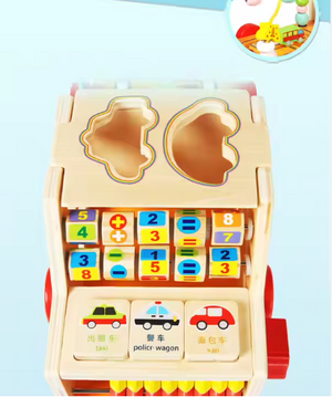 Voiture d'Apprentissage Multifonctionnelle en Bois