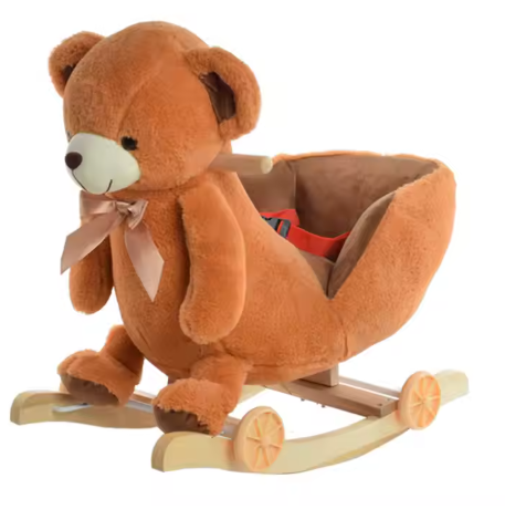 Cheval à bascule en peluche doux et personnalisé avec boîte à musique