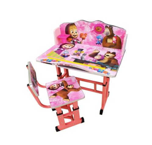 Pack Bureau & Chaise Scolaire Youbi Toys – Édition Spéciale Masha et Michka (Rose)