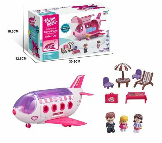 POUPÉES AVEC AVION ET ACCESSOIRES