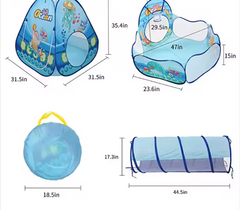 tente et Tunnel, jeu d'intérieur, océan pour enfants