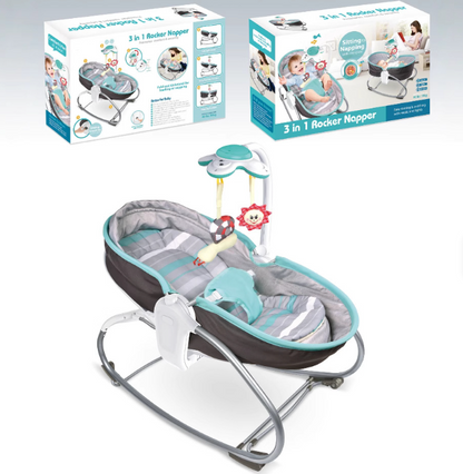 Bébé Rocker Napper 3 en 1 – Vibration, Musique & Lumières
