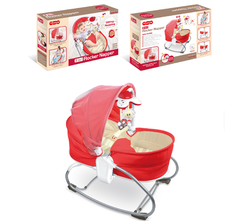 Bébé Rocker Napper 3 en 1 – Vibration, Musique & Lumières