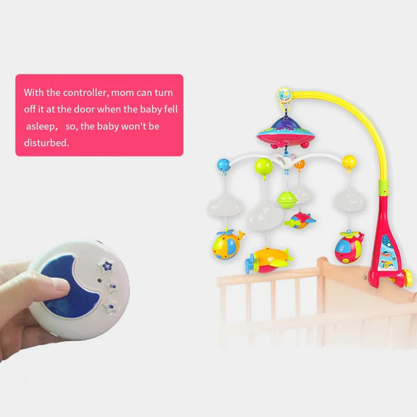 Manège de lit pour bébé  télécommandé -Lumineux et Musical Mobile Huanger