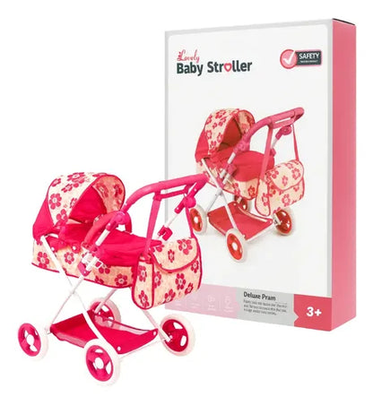 Poussette Jouet pour Poupée avec Panier et Sac