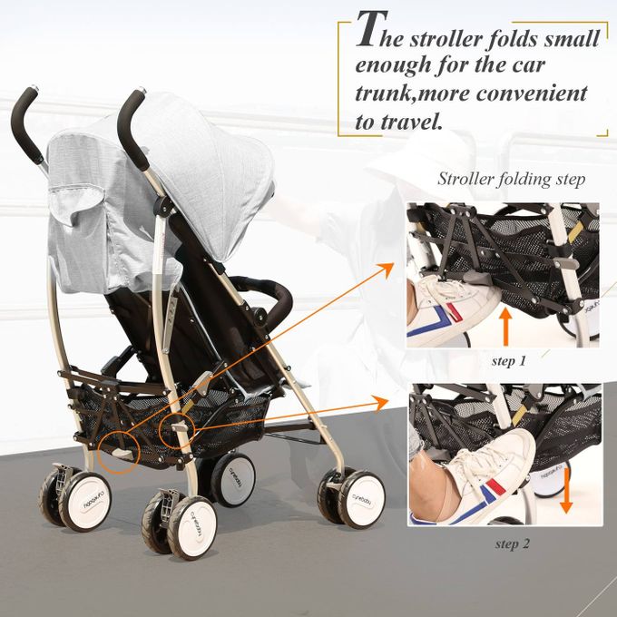 poussette bébé légère CyneBaby Gris