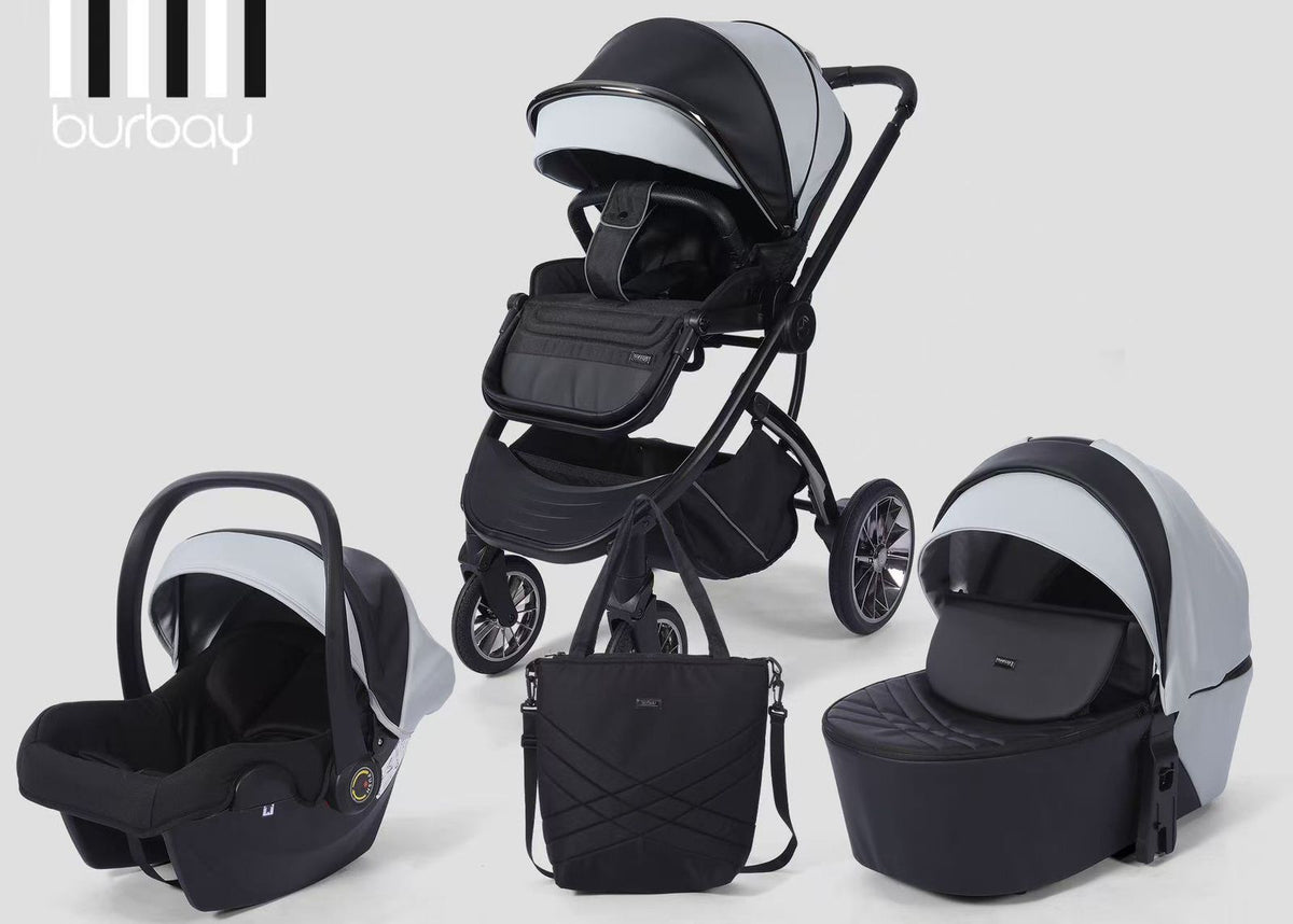 Poussette Burbay 3-en-1 AS888  avec Nacelle, Maxi-Cosi et Sac à Langer