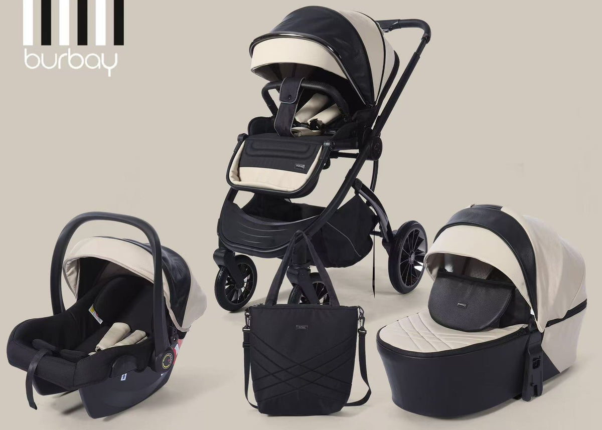 Poussette Burbay 3-en-1 AS888  avec Nacelle, Maxi-Cosi et Sac à Langer