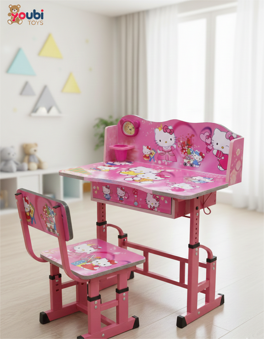 Pack Bureau & Chaise Scolaire Youbi Toys – Édition Spéciale Hello Kitty