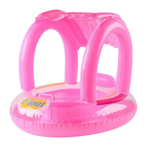 Bouée Siège Bébé Gonflable Rose avec Pare-Soleil – Confort & Protection