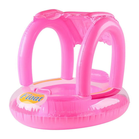 Bouée Siège Bébé Gonflable Rose avec Pare-Soleil – Confort & Protection