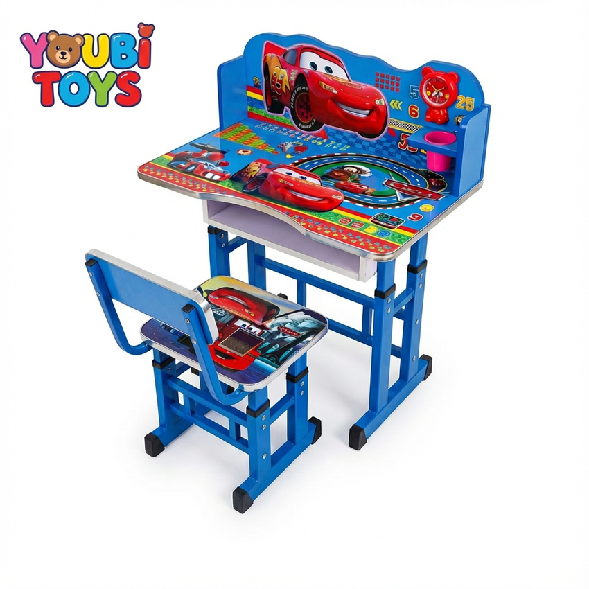 Pack Bureau & Chaise Scolaire Youbi Toys – Édition Disney Cars (Flash McQueen)