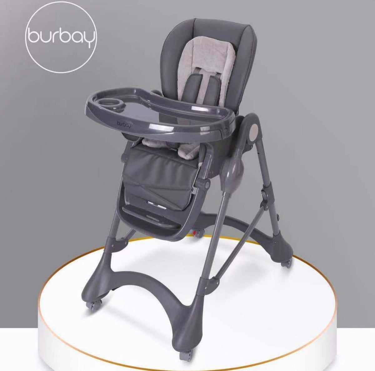 BURBAY Chaise haute – GRIS foncé