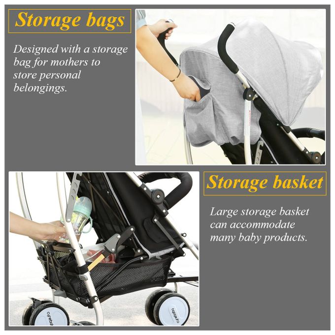 poussette bébé légère CyneBaby Gris