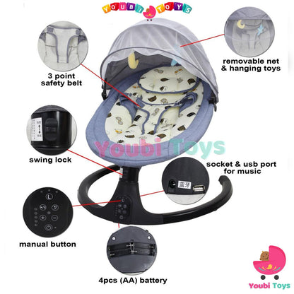 Balançoire bébé gris électrique GRIS