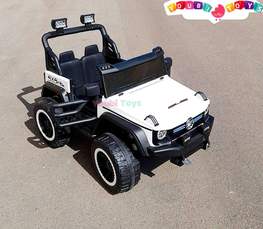 Nouvelle voiture pour enfants à quatre roues voiture électrique télécommandée voiture à batterie blanc