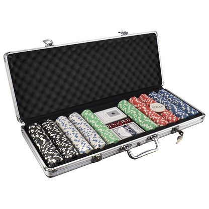 Coffret de poker de luxe avec 500 jetons (11,5 g), étui en aluminium