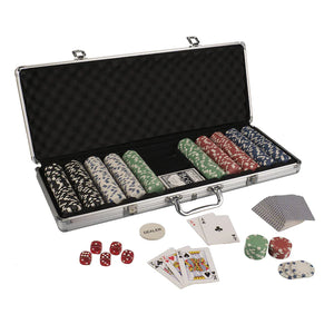 Coffret de poker de luxe avec 500 jetons (11,5 g), étui en aluminium