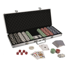 Coffret de poker de luxe avec 500 jetons (11,5 g), étui en aluminium
