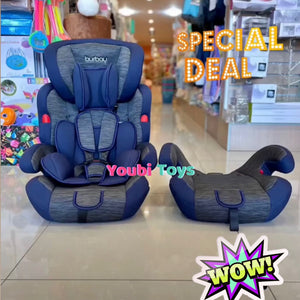 Burbay Siège auto - Équipement de voyage pour bébé pour enfants (9m à 11 ans) - Siège rehausseur pour enfant orienté vers l'avant avec appuie-tête réglable - Accessoires de voiture confort groupe 1-2-3 -BLEU
