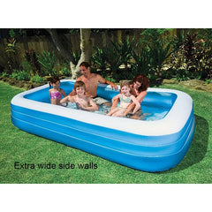 Bestway 54009 Piscine Gonflable Rectangulaire, Bleu 305cm x 183cm x 56cm