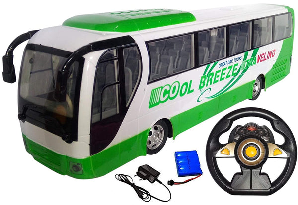 Véhicules télécommandés IndusBay® Big City Bus, 6Ch 2.4G - Grand bus jouet à grande vitesse - Phare de travail (vert)