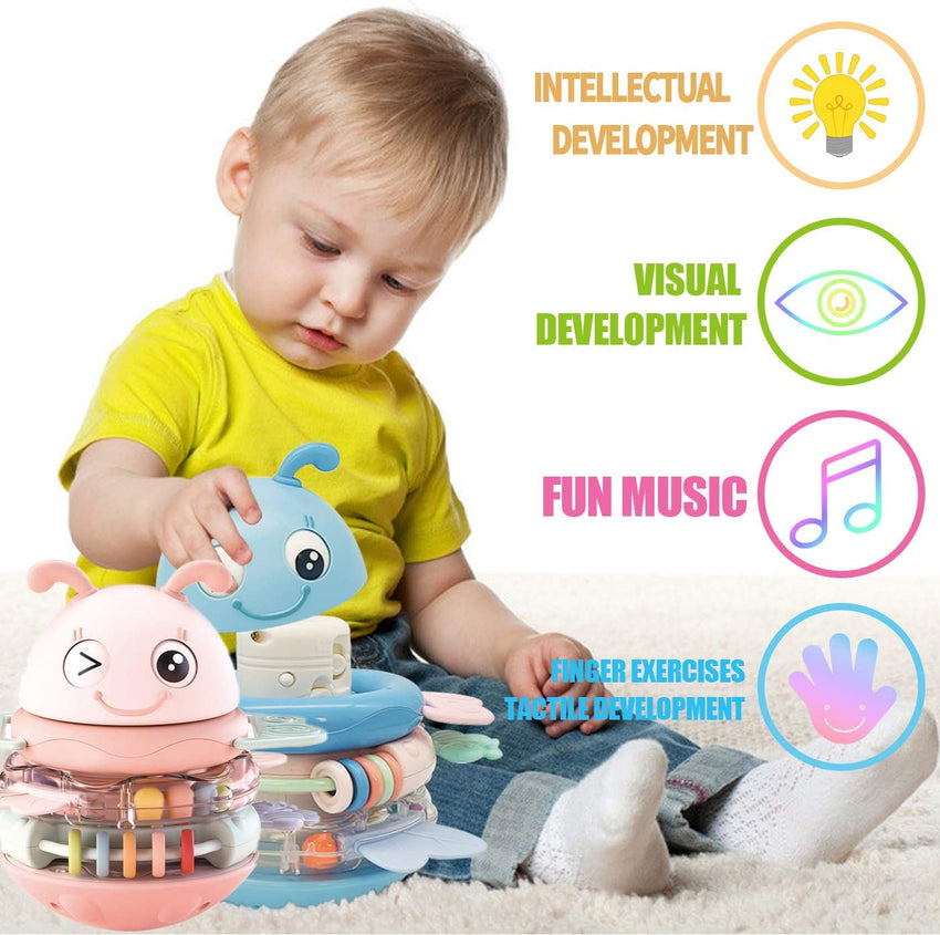 Bébé hochets anneaux jouets 3-12 mois jouets musicaux bébé jouets d'apprentissage précoce cadeau de bébé nouveau-né