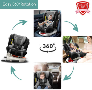 360 DEGRÉS SIEGE AUTO ISOFIX BEIGE BURBAY