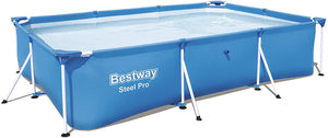 Bestway 56404 - Detachable Steel Pro Splash Frame rectangular pool with steel frame, 300 x 201 x 66 cm, 3,300 liters, blue