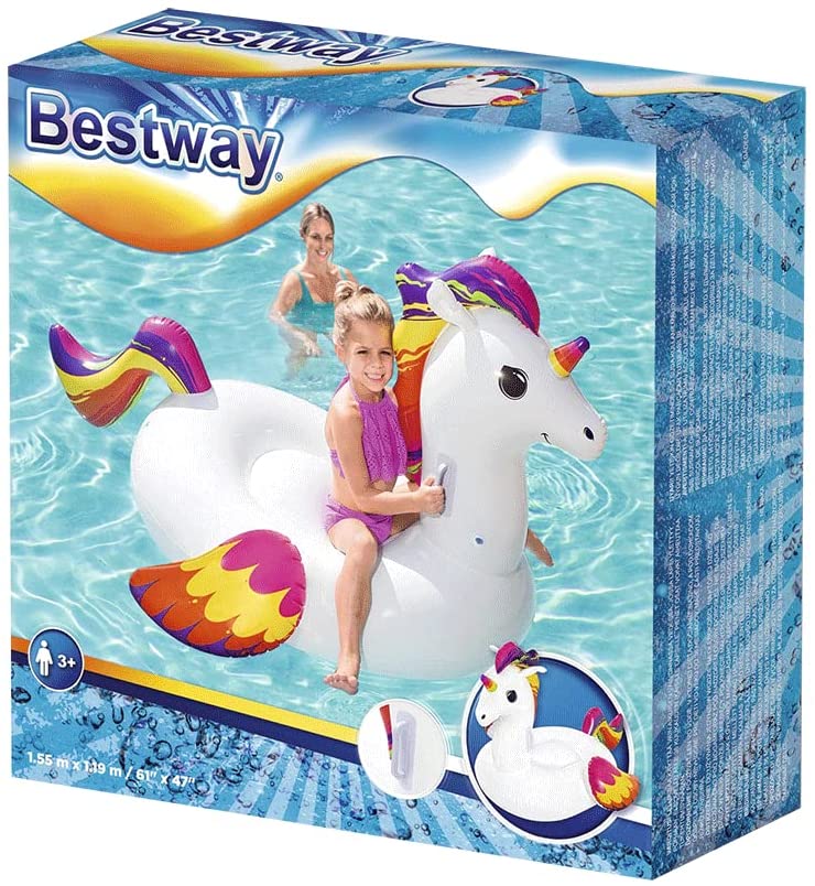 Bestway 41114 Bouée XL chevauchable Licorne 150 x 117 cm