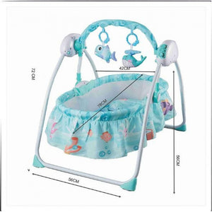 Lit balançoire berceau pour bébé Bleu RELAX