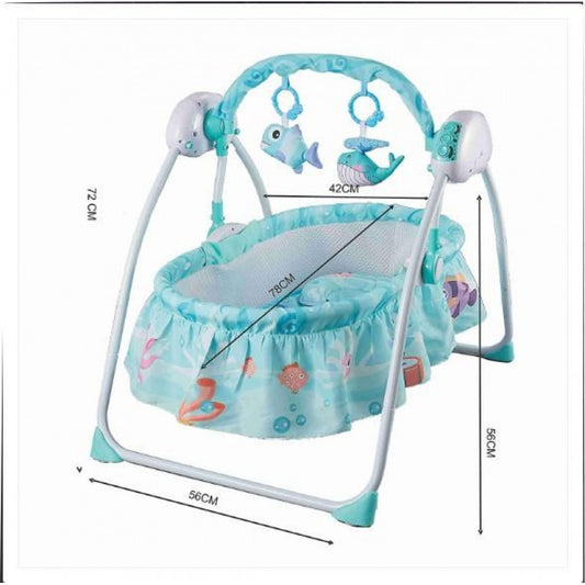 Lit balançoire berceau pour bébé Bleu RELAX