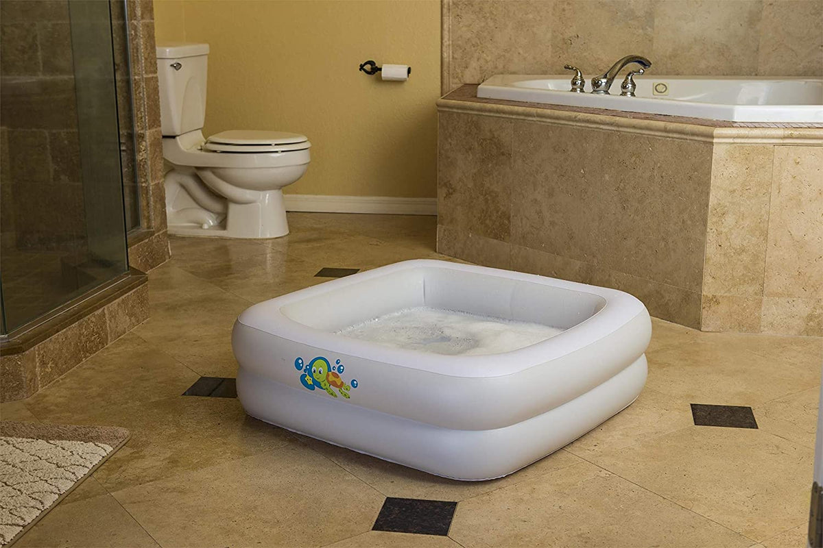 Bestway 51116 Baignoire gonflable carrée pour bébé Fluo 86 x 86 x 25 cm