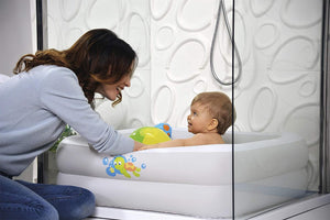 Bestway 51116 Baignoire gonflable carrée pour bébé Fluo 86 x 86 x 25 cm